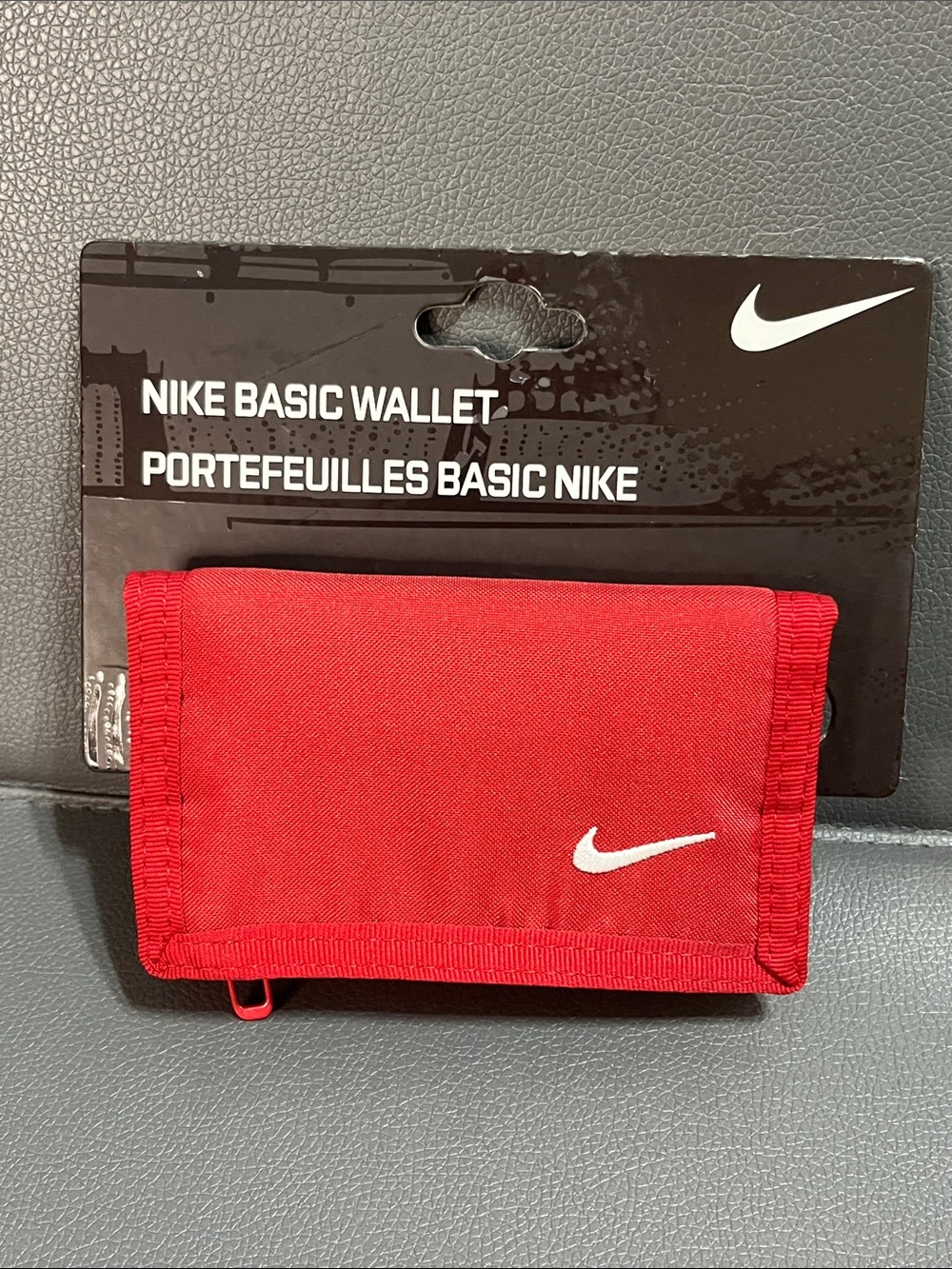 Nike Tri-Fold Wallet Red with White Swoosh